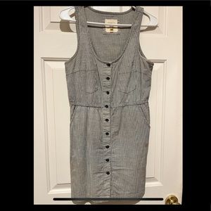 Gray and white stripped dress